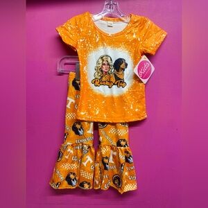 Girls “Rocky Top” Dolly Orange & White Tennessee Vols Outfit Set